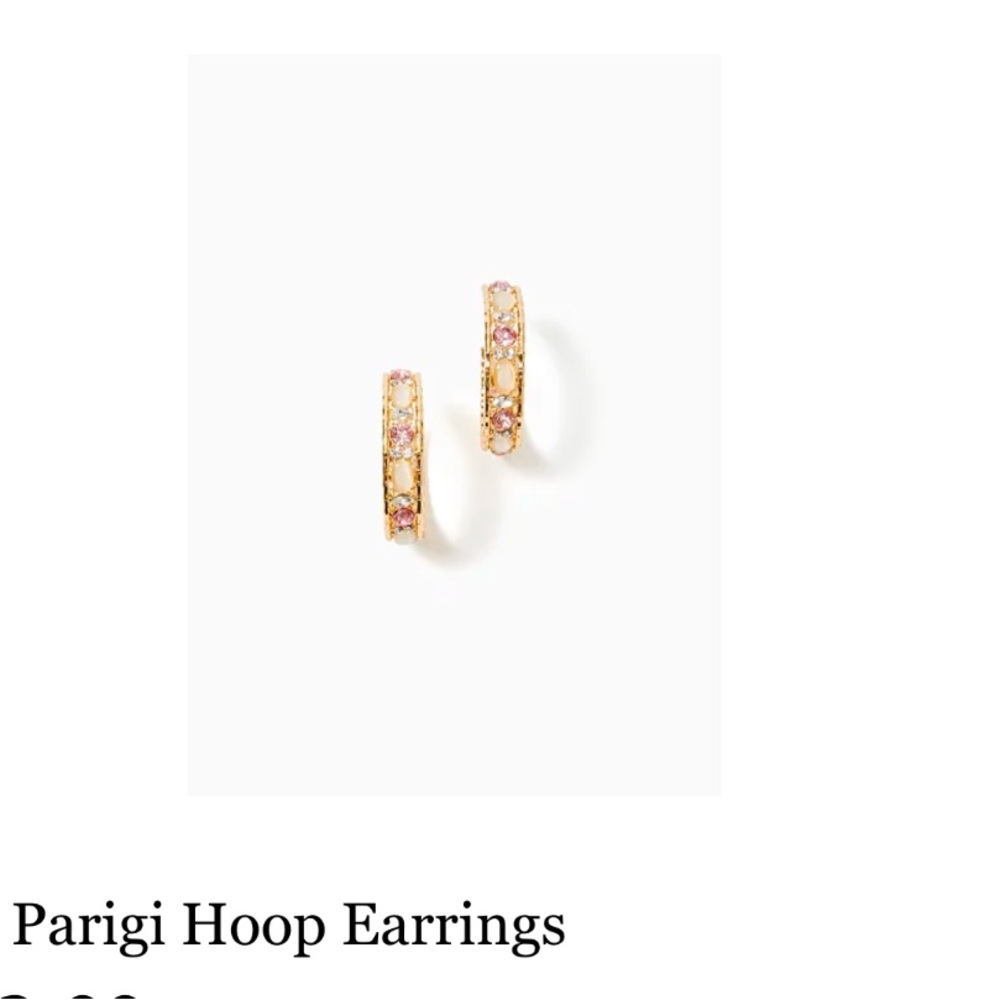 Parigi Gold and Pink Hoop Earrings